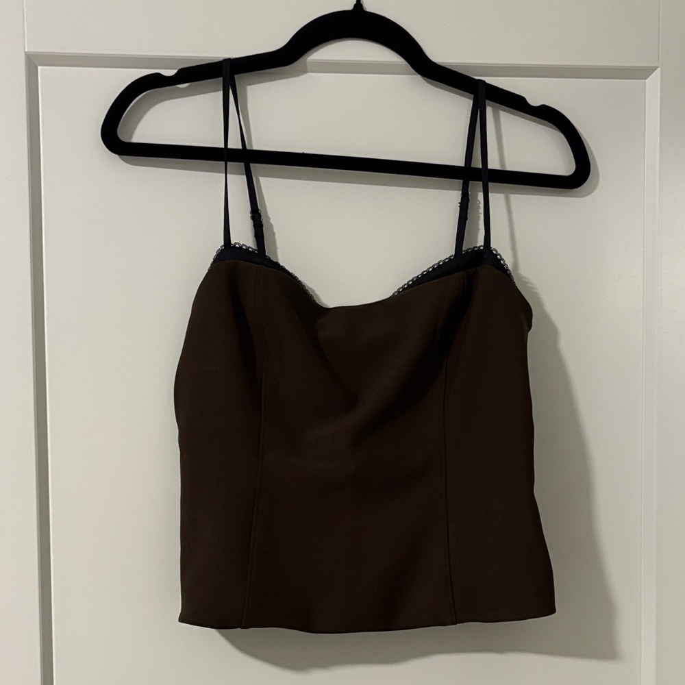 NWT Abercrombie Corset Style Top with Lace Detail Sz M